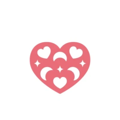 Image of Craftelier Mini die for decorations and creations of scrapbooking, crafts card making Heart shaped figure with shapes inside Approximate size: 3.8 x 3.2 cm