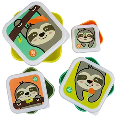 Image of TUM Nesting Snack Pots for Kids, Boxes Kids Box Set, BPA Free Stanley Sloth