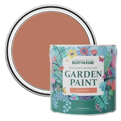Image of Rust Oleum Red Mould Resistant Garden Paint in Satin Finish Siena 2.5L