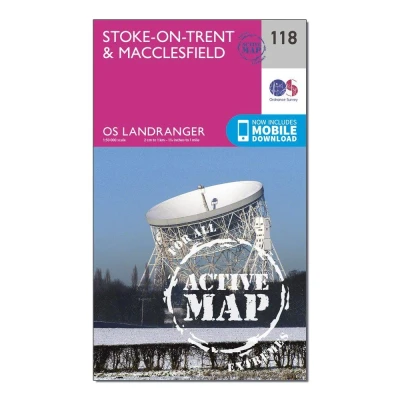 Image of Landranger Active 118 Stoke on Trent &amp; Macclesfield Map With Digital Version