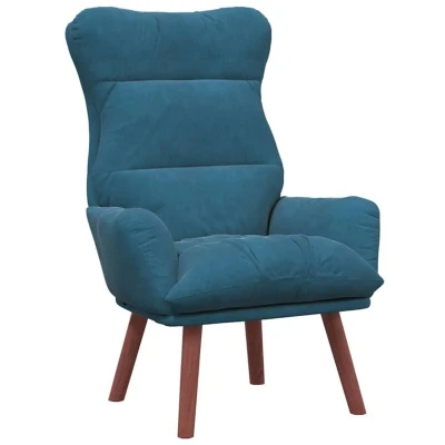 Image of Relaxing Chair Blue Velvet Vidaxl