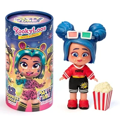 Image of KOOKYLOOS Party Time Series Surprise collectable dolls with fashion accessories, shoes, dresses and toys, 3 funny expressions