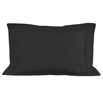 Image of Soleil d&#039;ocre, Cotton Pillowcase 50 x 75 cm Percale Anthracite
