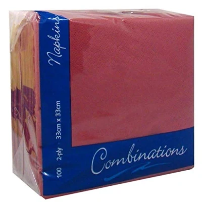 Image of Combinations Wine Red Napkins 2ply 100 Pieces for Parties/Events/Dinners/Home