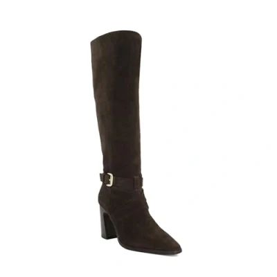 Image of Dune Ladies SOLANNA Block Heel Knee High Boots Size UK 7 Suede Brown