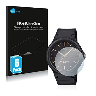 Image of Savvies 6 Pack Screen Protector compatible with Casio Unisex MW 240 Protection Film Clear