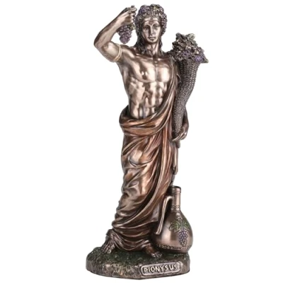 Image of Veronese Design 6 1/4 Inch Dionysus Greek God of Wine Cold Cast Resin Antique Bronze Finish Sculpture