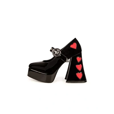 Image of LAMODA Women&#039;s Love Sick Court Shoe, Black Patent, 7 UK