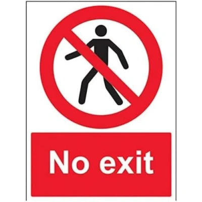 Image of V Safety No Exit Pedestrian Sign 300mm x 400mm Self Adhesive Vinyl
