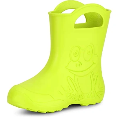 Image of Ladeheid Children&#039;s Girl&#039;s Boy&#039;s EVA Wellington Boots Rain Shoes LA CA 01 (Lime, 13/14 UK Child)