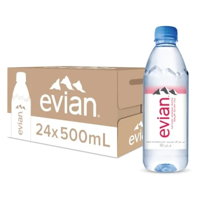 Image of Evian Prestige Mineral Water 24 Bottles 500 ml