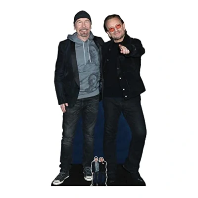 Image of STAR CUTOUTS CS991 Bono and Edge Lifesize Cardboard Cutout With Mini