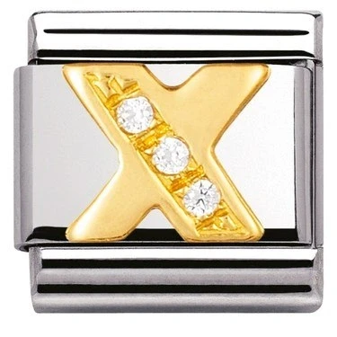 Image of Nomination Cubic Zirconia X Charm Stainless Steel