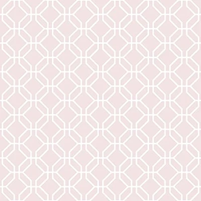 Image of Galerie G78521 Secret Garden Trellis Negative Wallpaper, Pink/White, 10m x 53cm