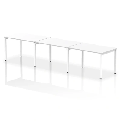Image of Evolve Single White Frame Bench Desk 1200 (3 Pod) BE396