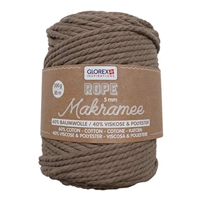 Image of Glorex 5 1007 13 Rope Macrame Twisted Light Brown 85 m