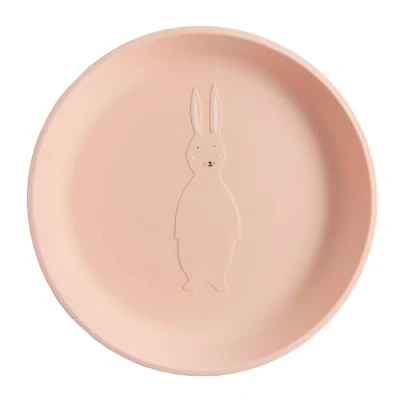 Image of Trixie Silicone Plate Mrs. Rabbit 100% Food Grade 4m+ Durable and Easy to Clean Tableware Perfect for Baby Led Weaning Independent Eating