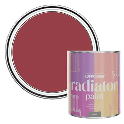 Image of Rust Oleum Red Heat Resistant Radiator Paint in Satin Finish Soho 750ml
