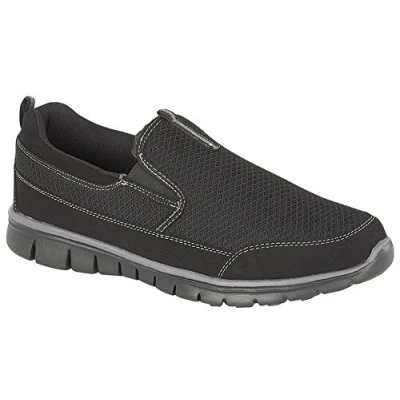 Image of DEKS Mens Slip On Lightweight Gym Running Memory Foam Trainers Shoes Size 7 12 Black UK 10