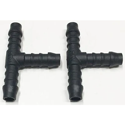 Image of 2x Hose Tube Pipe 3 way T Piece Splitter Connector 4mm Joiner Air Fuel Water FREE FIRST CLASS UK POSTAGE!