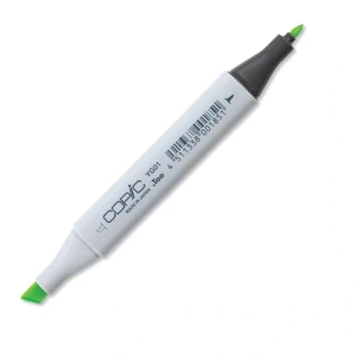 Image of Copic Classic Coloured Marker Pen (YG 01) Green Bice, For Art &amp; Crafts, Colouring, Graphics, Highlighter, Design, Anime, Professional Beginners, Supplies Colouring Books