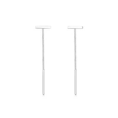 Image of Elli Earrings Ladies Ear Hanger Pull Through Rod Geo Trend in 925 Sterling Silver