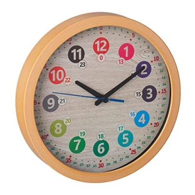 Image of Relaxdays Wall Clock, Modern, Battery Powered, Kitchen, Office, Analog, Second Hand, Numerals, Diameter 30cm, Colourful