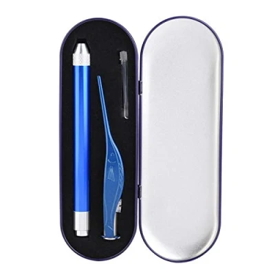 Image of Baby Earwax Removal Set Stainless Steel Luminous Visible Tweezer Earpick Safe Soft Ear Pick Wax Remover Cleaner with Storage Box for Kid Child Cleaning(Blue)