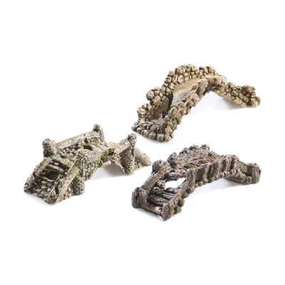 Image of CLASSIC Fish Tank Ornament Small Bridges 135 x 50 40 mm Hand Painted Non Toxic Decoration for Freshwater Aquariums