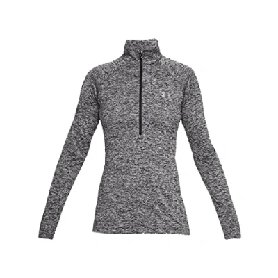 Image of Under Armour TECH ZIP Twist Long sleeved top, Women&#039;s, Size: Medium, Black/metallic silver