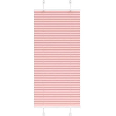 Image of vidaXL Pleated Blind Pink 55x100 cm Fabric Width 54.4 Polyester