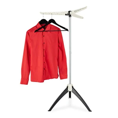 Image of Relaxdays Airer for 33 Hangers, Foldable, Space Saving, Ironing Clothes Rack, HxWxD: 128 x 66 cm, White, 1 Item