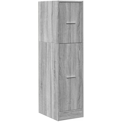 Image of vidaXL Apothecary Cabinet Drawer Chest 3 Drawers, Grey Sonoma Engineered Wood, 30x41x118 cm Multifunctional Storage for Kitchen, Living Room &amp; Office