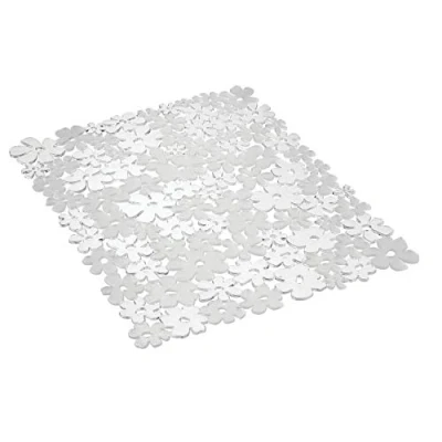 Image of iDesign 60960 Blumz Sink Liner, Protective Kitchen Accessories, Made of Durable PVC Plastic, Clear, Large