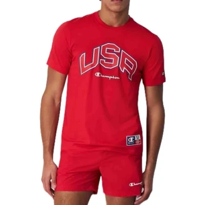 Image of Champion Men&#039;s Legacy Retro Sport USA S/S Crewneck T Shirt, red, M