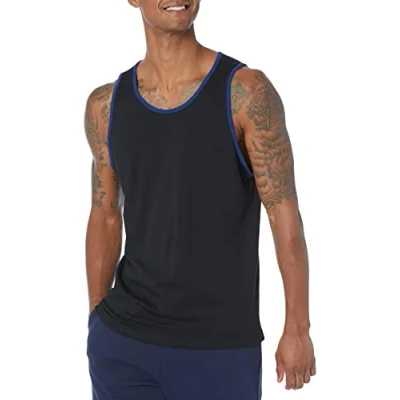 Image of Amazon Essentials Men&#039;s Regular Fit Vest, Black/Blue, S