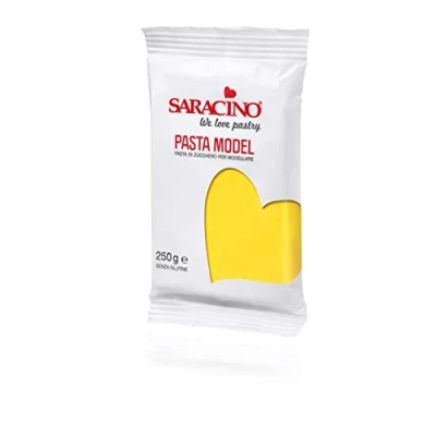 Image of Saracino Sugar Paste Model Yellow Modelling 250 g Gluten Free Made in Italy