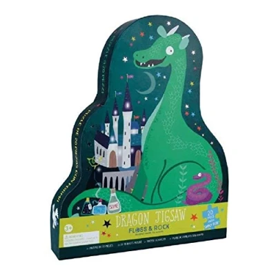 Image of Floss Rock 42P6327 Spellbound Dragon Shaped Jigsaw with Box, 20 Piece Set
