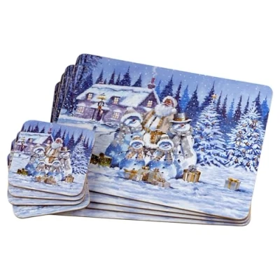 Image of Magic of Christmas Dinner Place Mats And Coasters (Set 4)