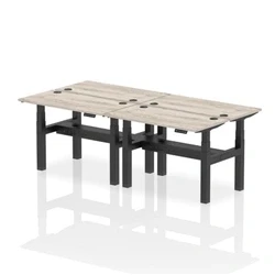 Image of Air B2B 1200x600mm Height Adjustable 4P Bench Desk CP Grey Oak/Black