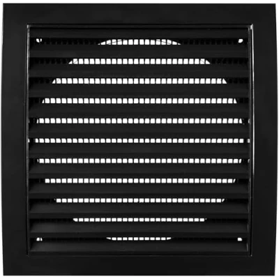 Image of Vent Systems Ø150 mm / 6&quot; Inch Black Air Plastic Cover Louvered Outdoor Opening Flap Built in Pest Guard Screen HVAC for Home Improvement