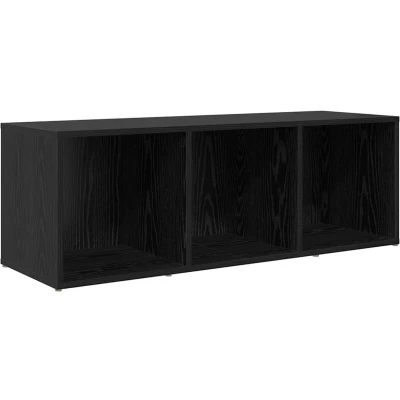 Image of Tv Cabinet with Storage Black oak Engineered Wood Vidaxl