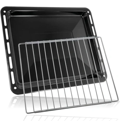 Image of SPARES2GO Roasting Pan Baking Tray + Extendable Adjustable Shelf Compatible with Smeg Oven Cooker