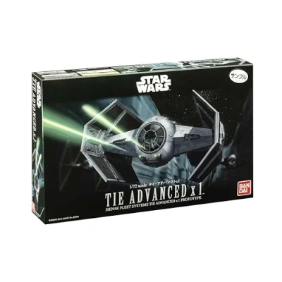 Image of Revell (Bandai Original 01214 Star Wars TIE Advanced x1 Darth Vader&#039;s Fighter 1:72 Scale Unbuilt/Unpainted Plastic Model Kit