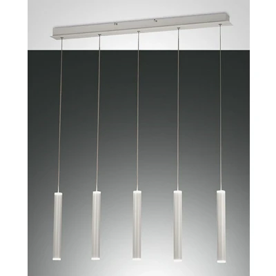 Image of Prado LED Straight Bar Pendant Ceiling Light White Glass