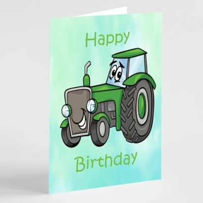 Image of Beebooh cards happy green tractor birthday card