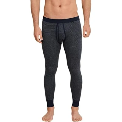 Image of Schiesser Men&#039;s Long Johns with Fly Fine Rib Melange