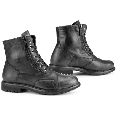 Image of Falco Aviator Motorcycle Boots, Black, Waterproof with Double Zip