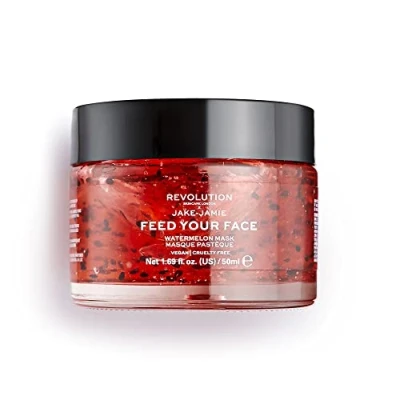 Image of Revolution Skincare London, Jake Jamie Watermelon Hydrating Face Mask, Scented Formula, Moisturising, 50ml