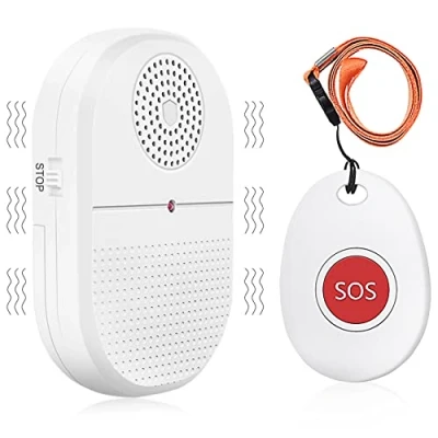 Image of DAYTECH Personal Alarm for Elderly, Wireless Portable Vibration Caregiver Pager System, Emergency Call Bell Button Home , 1 Receiver &amp;